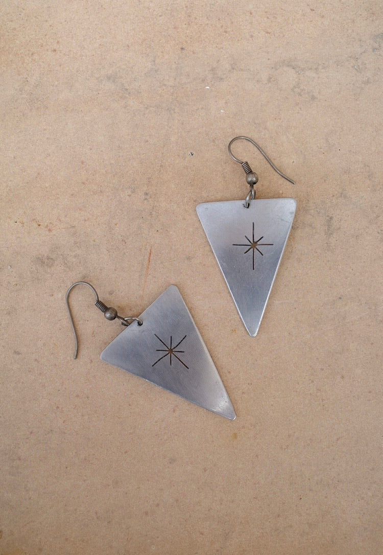Vintage Chilean Silver Cut Out Earrings