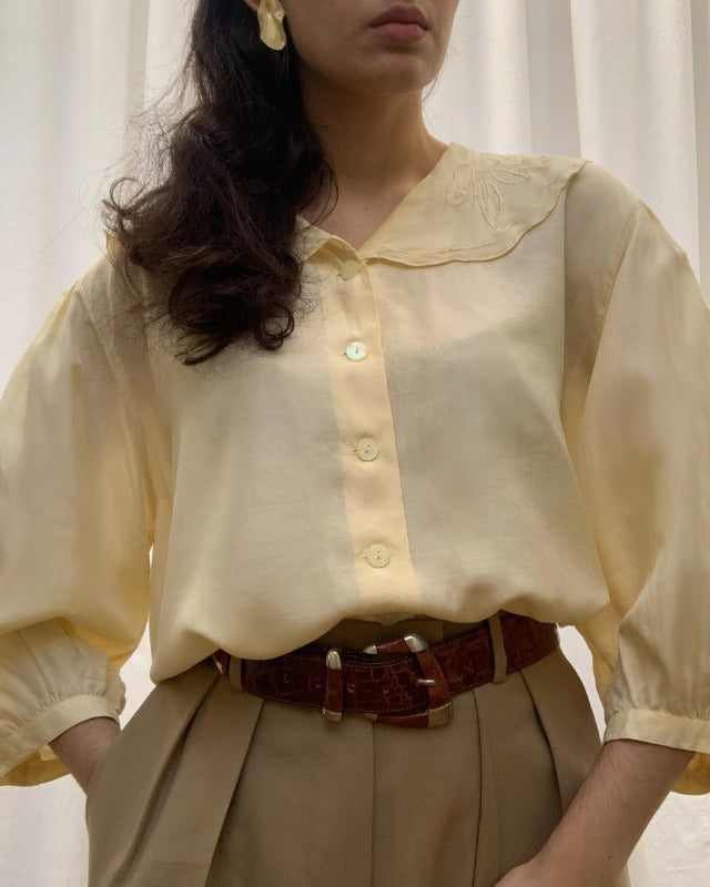 yellow blouse